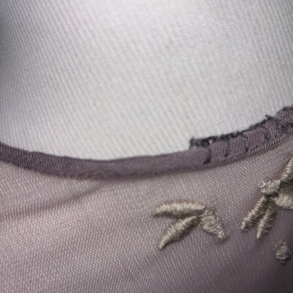 FREE PEOPLE Blouse Women's Top Blouse  Sheer Lace Long Sleeve Gray no size tag - Picture 16 of 16